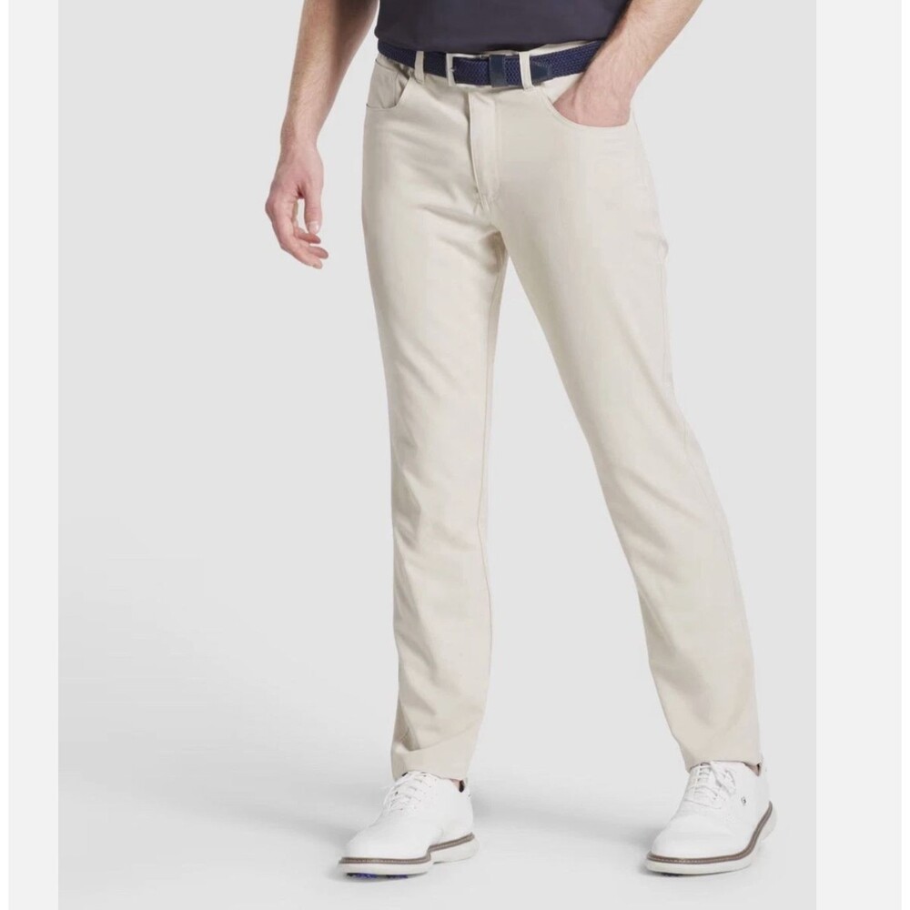 FootJoy Men's Performance Golf Pants Tan, Moxie 5-Pocket, 35/32